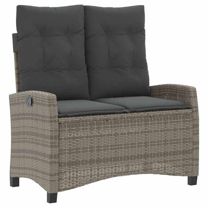 Set da Pranzo da Giardino 2 pz con Cuscini in Polyrattan Grigio | homemem39