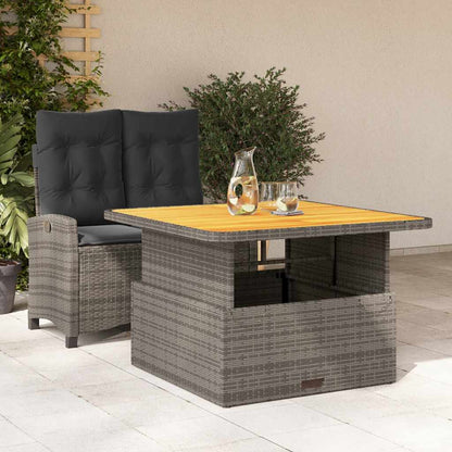 Set da Pranzo da Giardino 2 pz con Cuscini in Polyrattan Grigio | homemem39