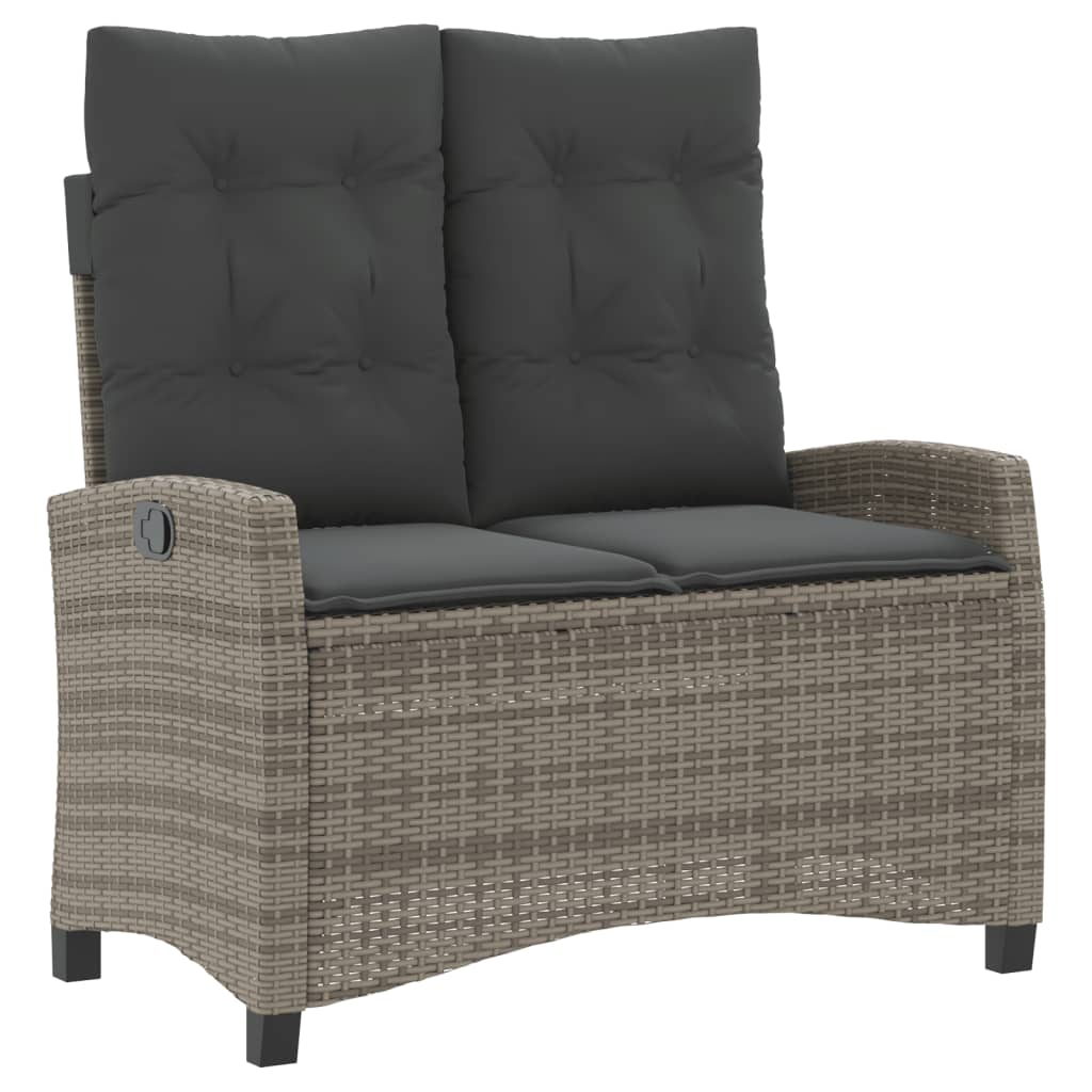 Set da Pranzo da Giardino 4 pz con Cuscini in Polyrattan Grigio | homemem39