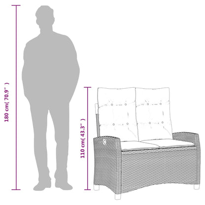 Set da Pranzo da Giardino 2 pz con Cuscini Beige in Polyrattan - homemem39