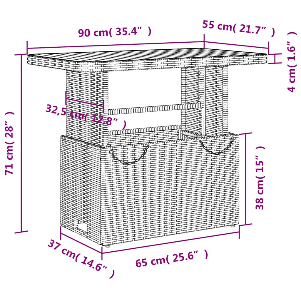 Set da Pranzo da Giardino 2 pz con Cuscini Beige in Polyrattan | homemem39