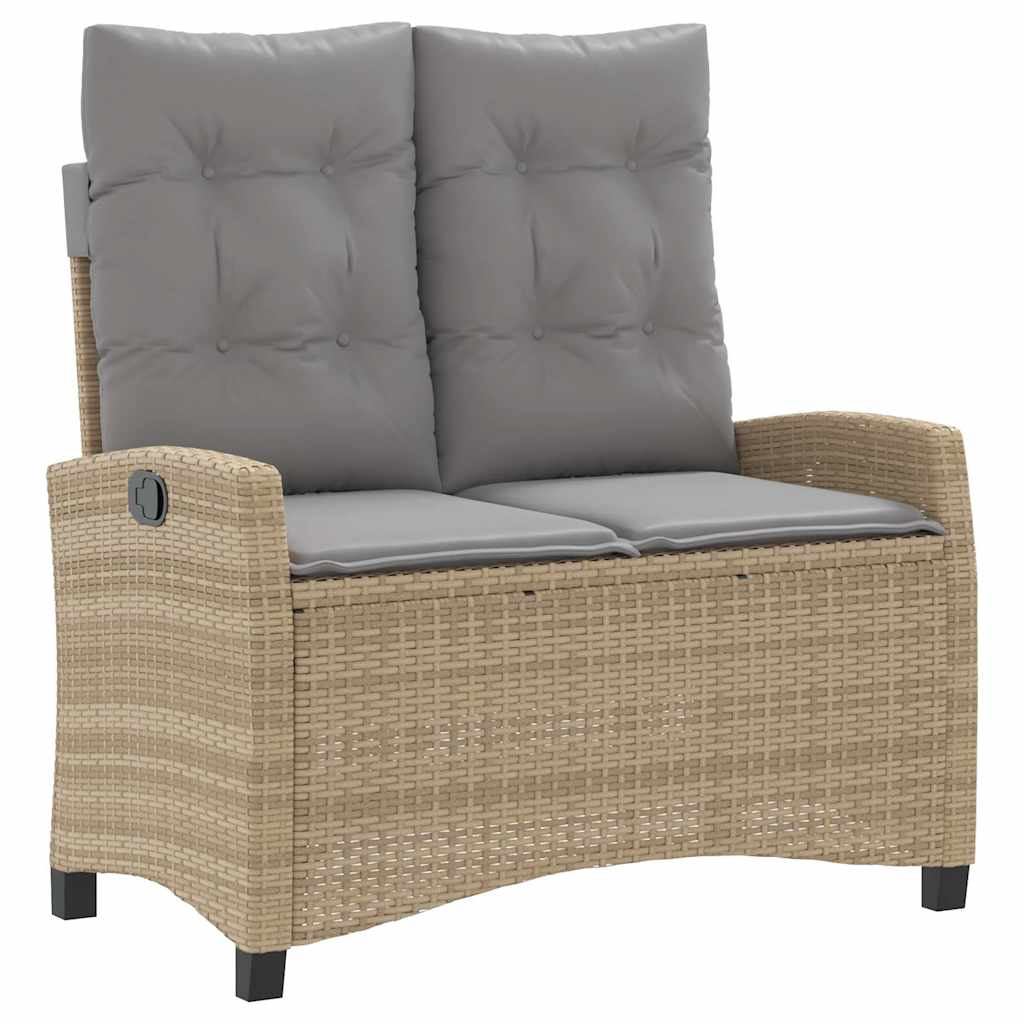Set da Pranzo da Giardino 2 pz con Cuscini Beige in Polyrattan | homemem39