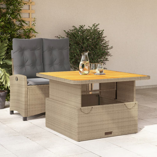 Set da Pranzo da Giardino 2 pz con Cuscini Beige in Polyrattan - homemem39