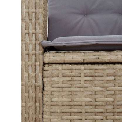 Set da Pranzo da Giardino 4 pz con Cuscini Beige in Polyrattan - homemem39