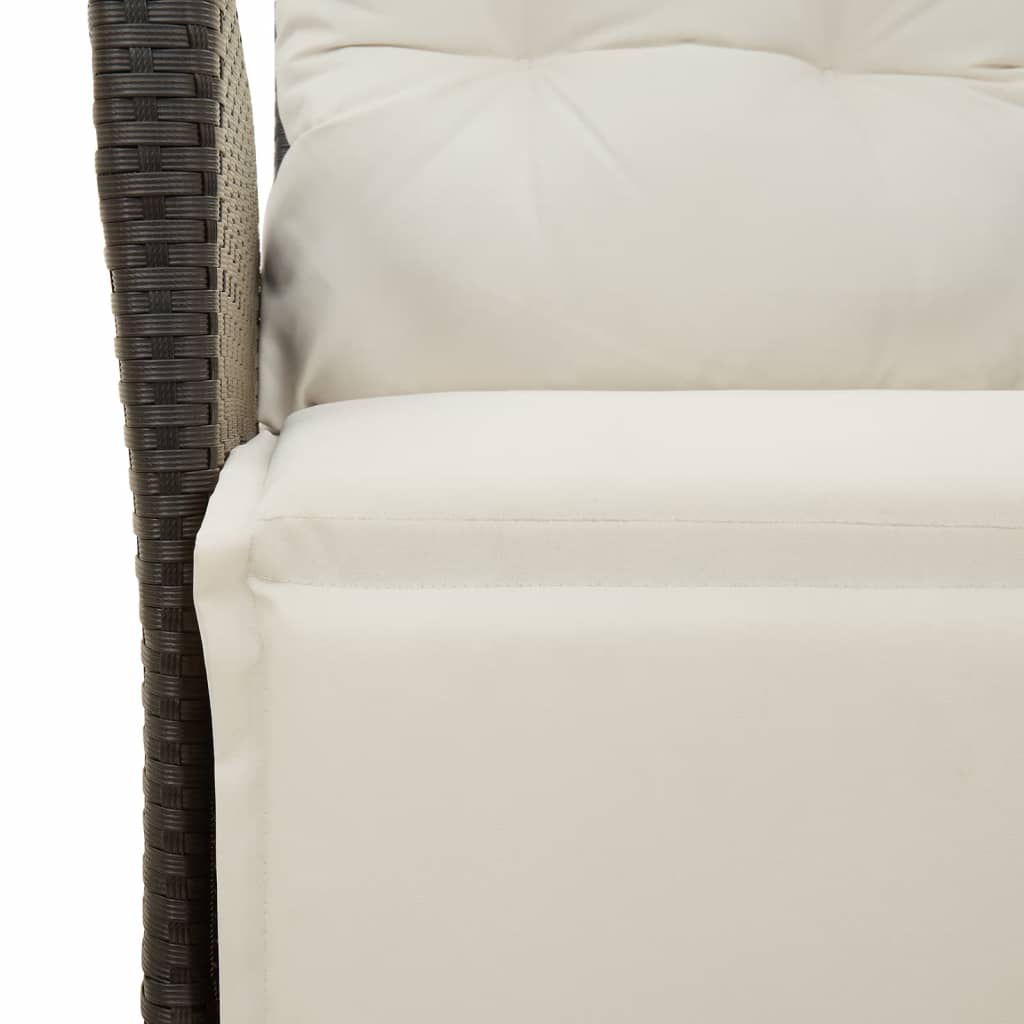 Set da Pranzo da Giardino 5 pz Nero con Cuscini in Polyrattan | homemem39