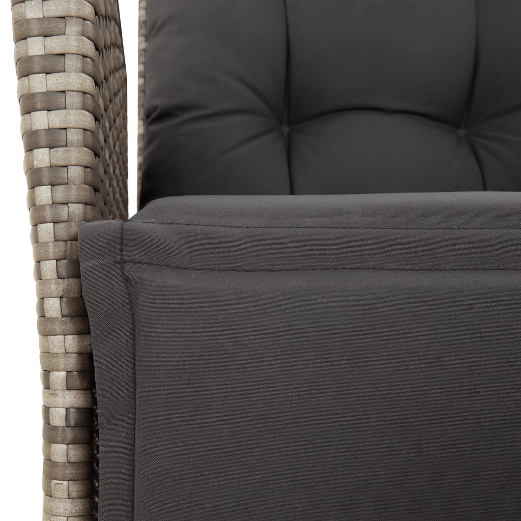 Set da Pranzo da Giardino 5 pz con Cuscini in Polyrattan Grigio | homemem39