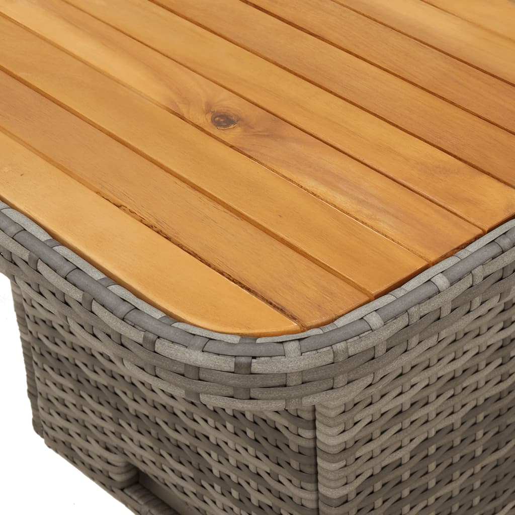 Set da Pranzo da Giardino 2 pz con Cuscini in Polyrattan Grigio | homemem39