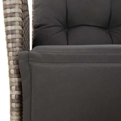 Set da Pranzo da Giardino 4 pz con Cuscini in Polyrattan Grigio | homemem39
