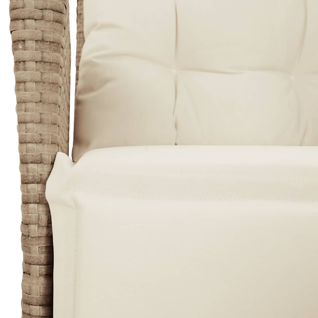 Set da Pranzo da Giardino 4 pz con Cuscini Beige in Polyrattan | homemem39