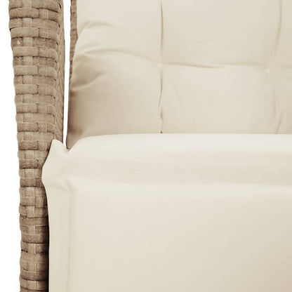 Set da Pranzo da Giardino 4 pz con Cuscini Beige in Polyrattan | homemem39