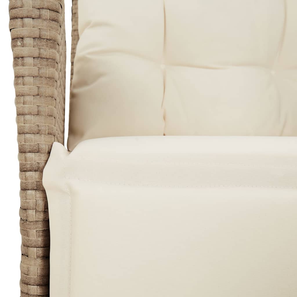 Set da Pranzo da Giardino 4 pz con Cuscini Beige in Polyrattan | homemem39