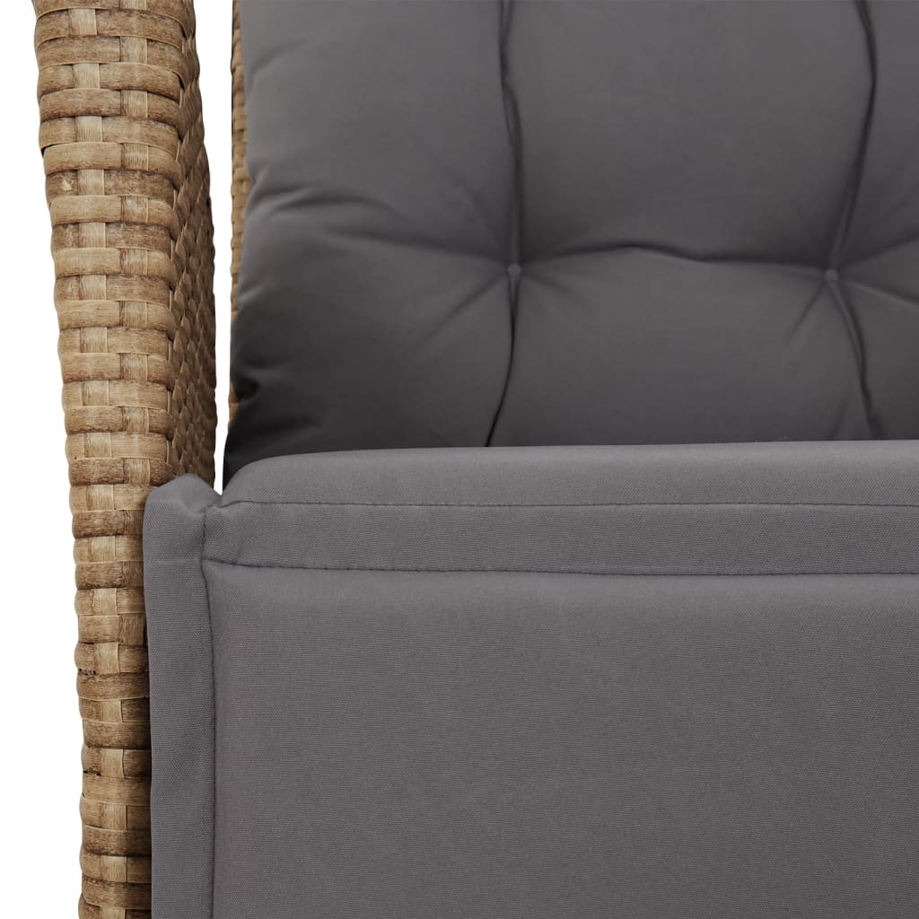 Set da Pranzo da Giardino 5 pz con Cuscini Beige in Polyrattan | homemem39