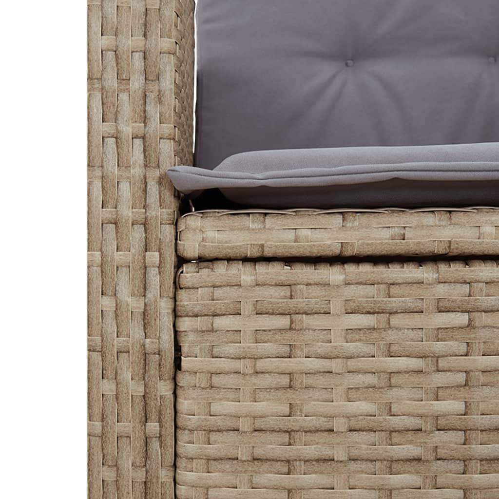 Set da Pranzo da Giardino 2 pz con Cuscini Beige in Polyrattan - homemem39