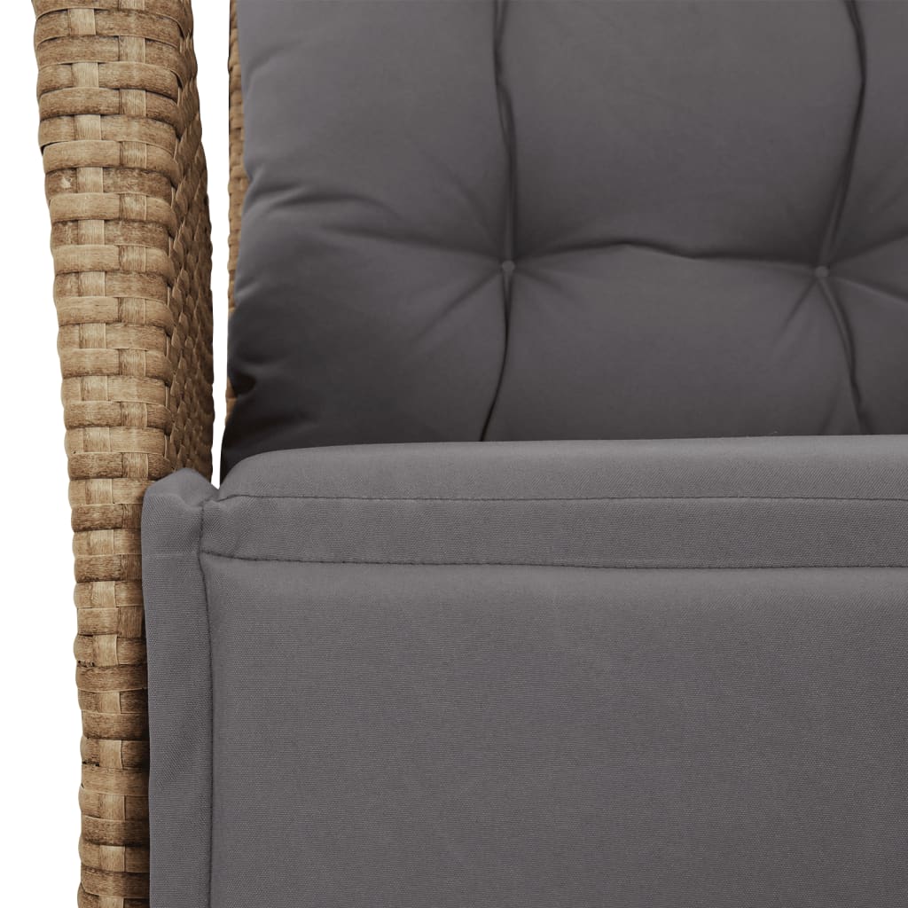 Set da Pranzo da Giardino 4 pz con Cuscini Beige in Polyrattan | homemem39