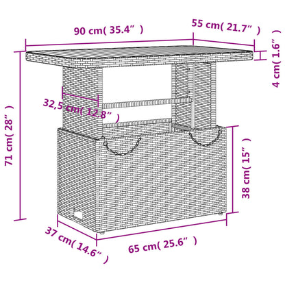 Set da Pranzo da Giardino 2 pz con Cuscini Beige in Polyrattan | homemem39