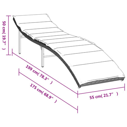 Lettini Prendisole 2 pz con Cuscini Grigio Chiaro in Polyrattan