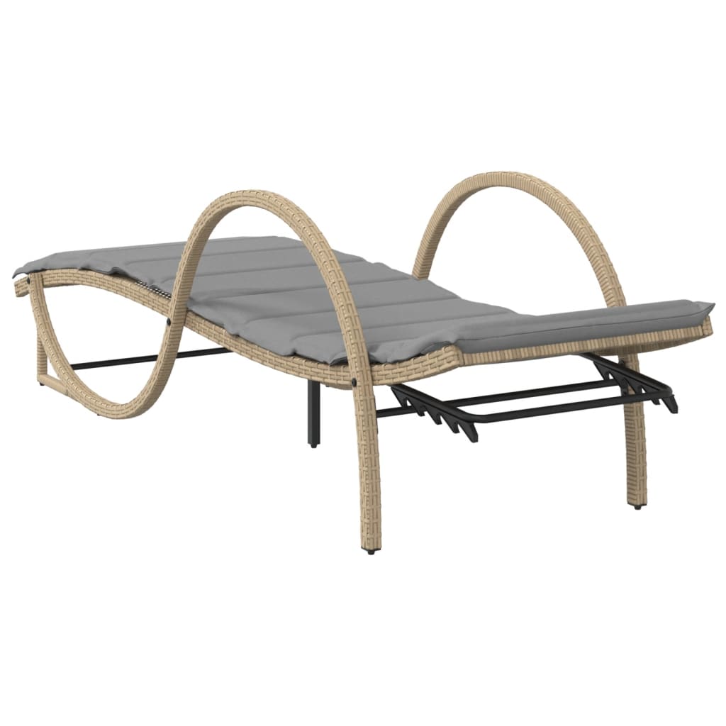 Lettini Prendisole 2 pz con Cuscini Beige in Polyrattan - homemem39