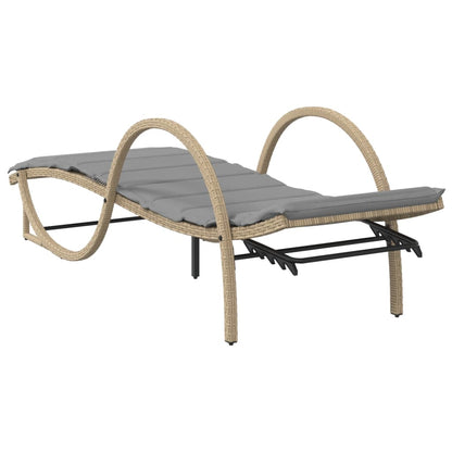 Lettini Prendisole 2 pz con Cuscini Beige in Polyrattan - homemem39