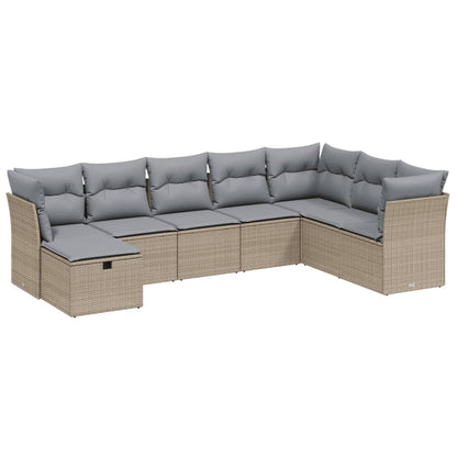 Set Divano da Giardino 8 pz con Cuscini Beige Misto Polyrattan - homemem39