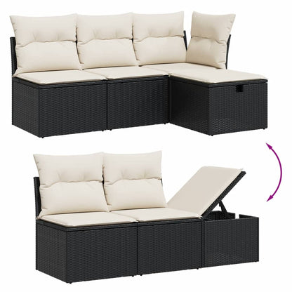 Set Divani da Giardino con Cuscini 7pz Nero Polyrattan - homemem39