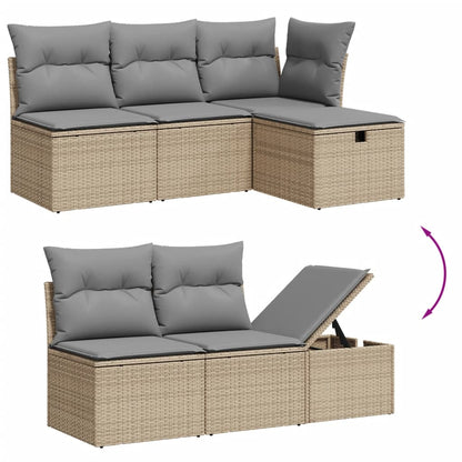 Set Divano da Giardino 6 pz con Cuscini Beige Misto Polyrattan - homemem39