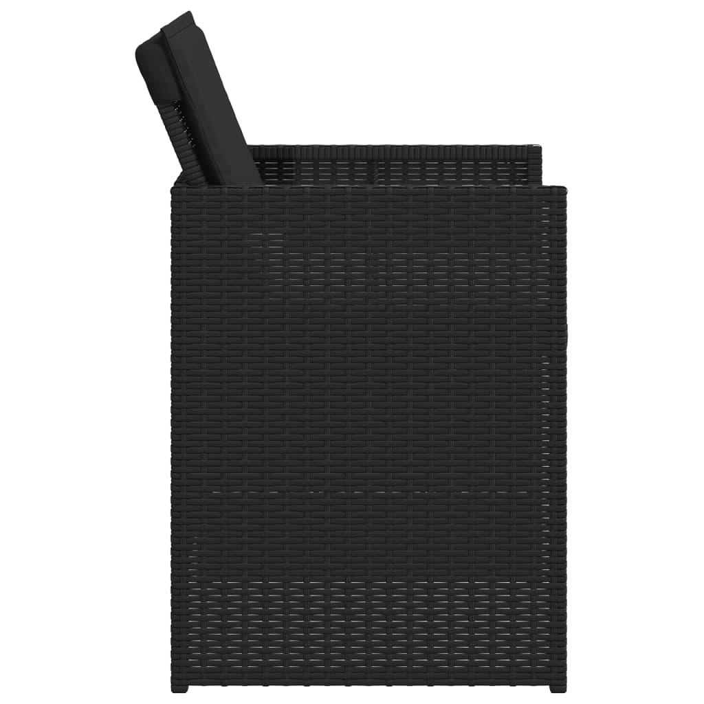 Sedie da Giardino con Cuscini 4 pz Nere in Polyrattan - homemem39