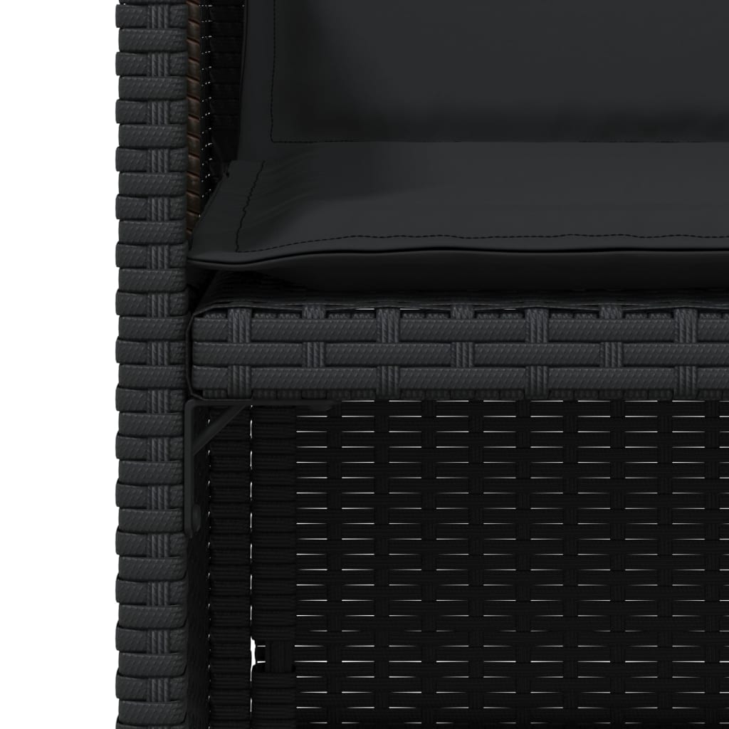 Sedie da Giardino con Cuscini 4 pz Nere in Polyrattan - homemem39
