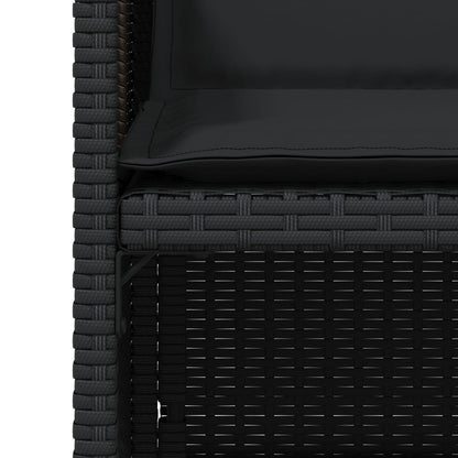 Sedie da Giardino con Cuscini 4 pz Nere in Polyrattan - homemem39