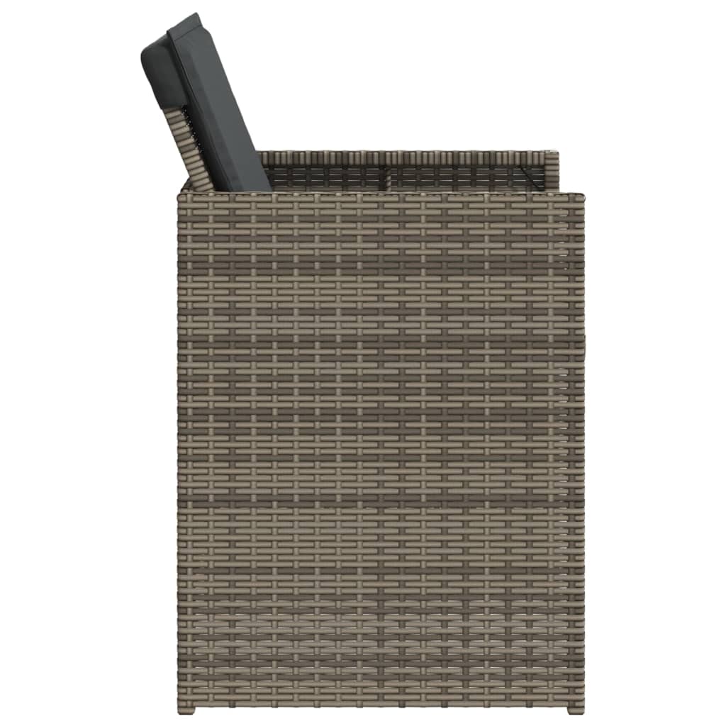 Sedie da Giardino con Cuscini 4pz Grigio in Polyrattan - homemem39