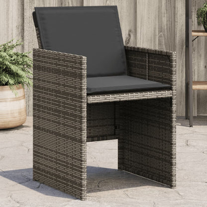 Sedie da Giardino con Cuscini 4pz Grigio in Polyrattan - homemem39