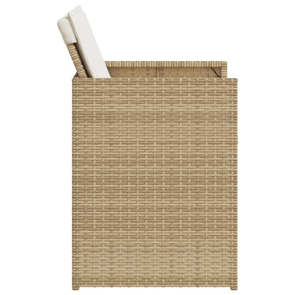 Sedie da Giardino con Cuscini 4 pz Beige in Polyrattan