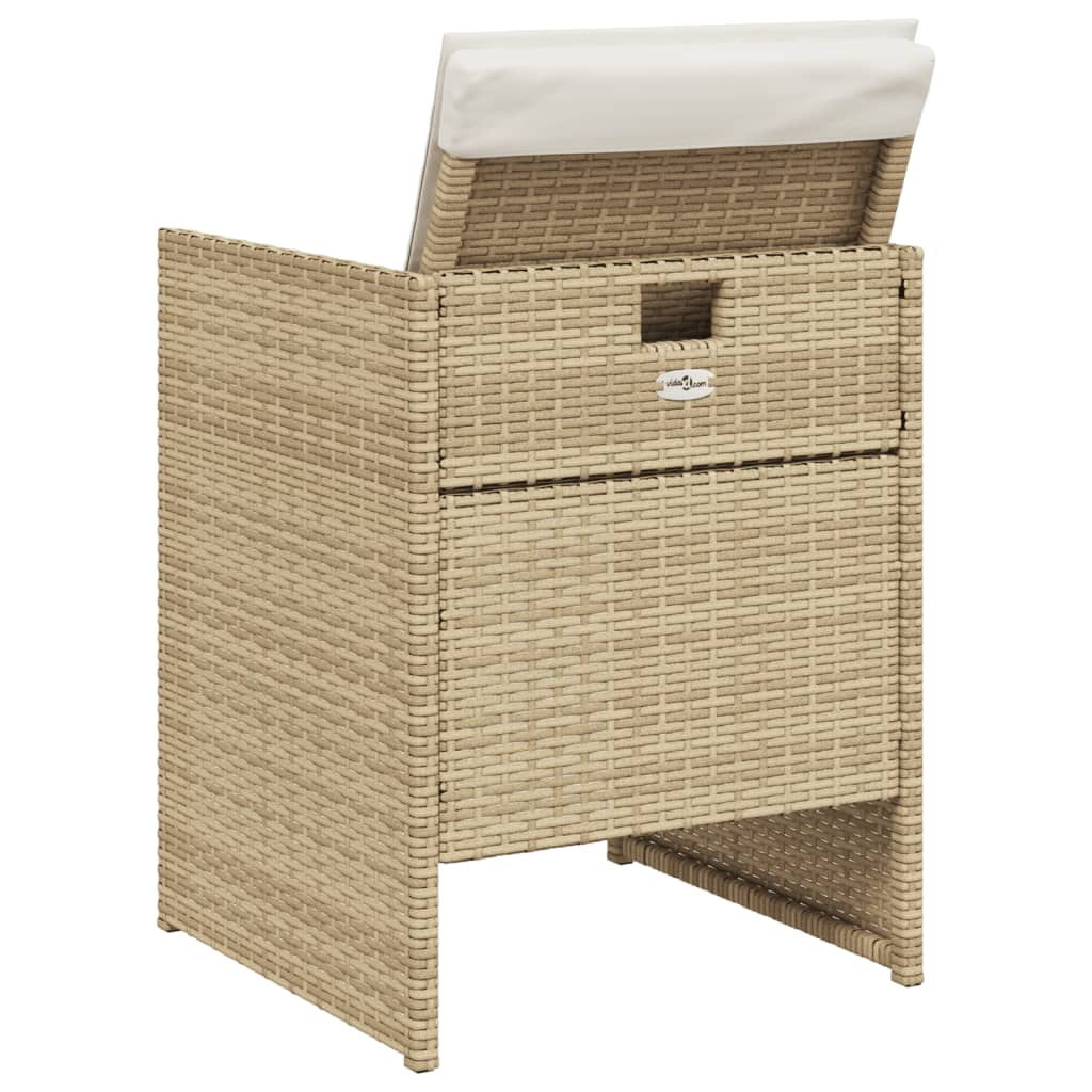 Sedie da Giardino con Cuscini 4 pz Beige in Polyrattan - homemem39