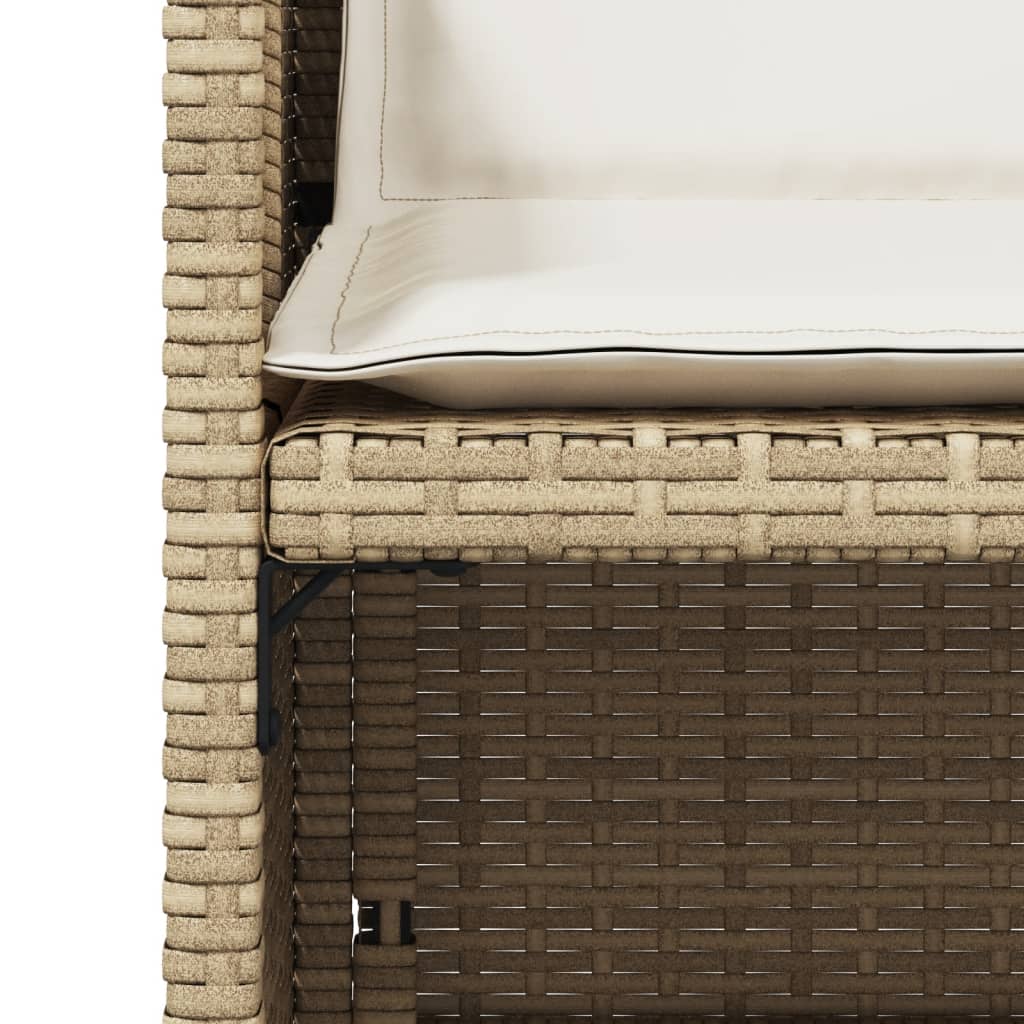 Sedie da Giardino con Cuscini 4 pz Beige in Polyrattan