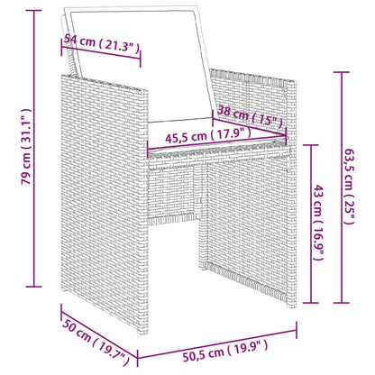 Sedie da Giardino con Cuscini 4 pz Beige in Polyrattan