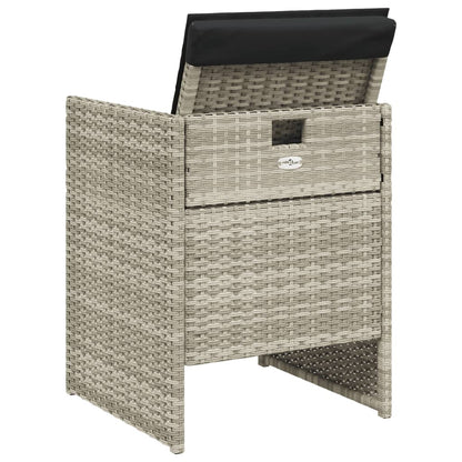Sedie da Giardino con Cuscini 4 pz Grigio Chiaro in Polyrattan - homemem39
