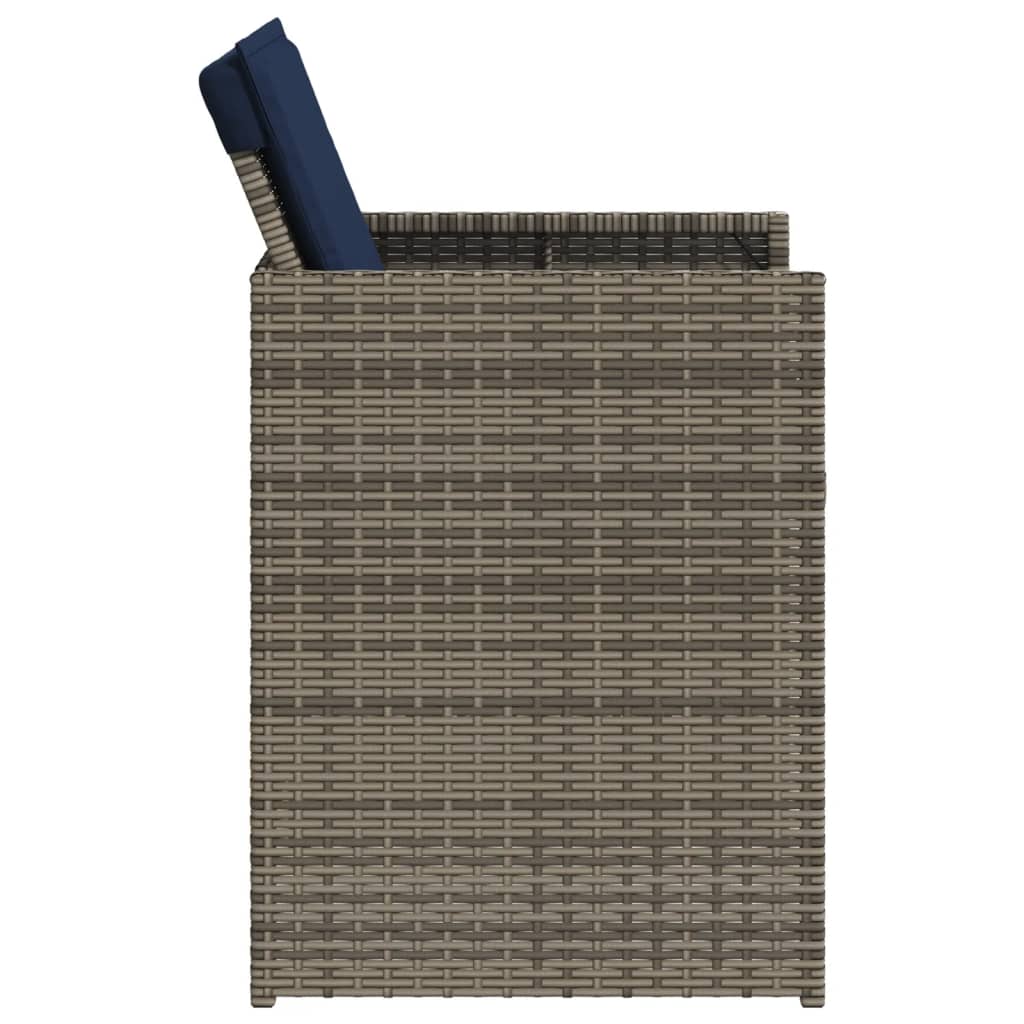 Sedie da Giardino con Cuscini 4pz Grigio in Polyrattan - homemem39