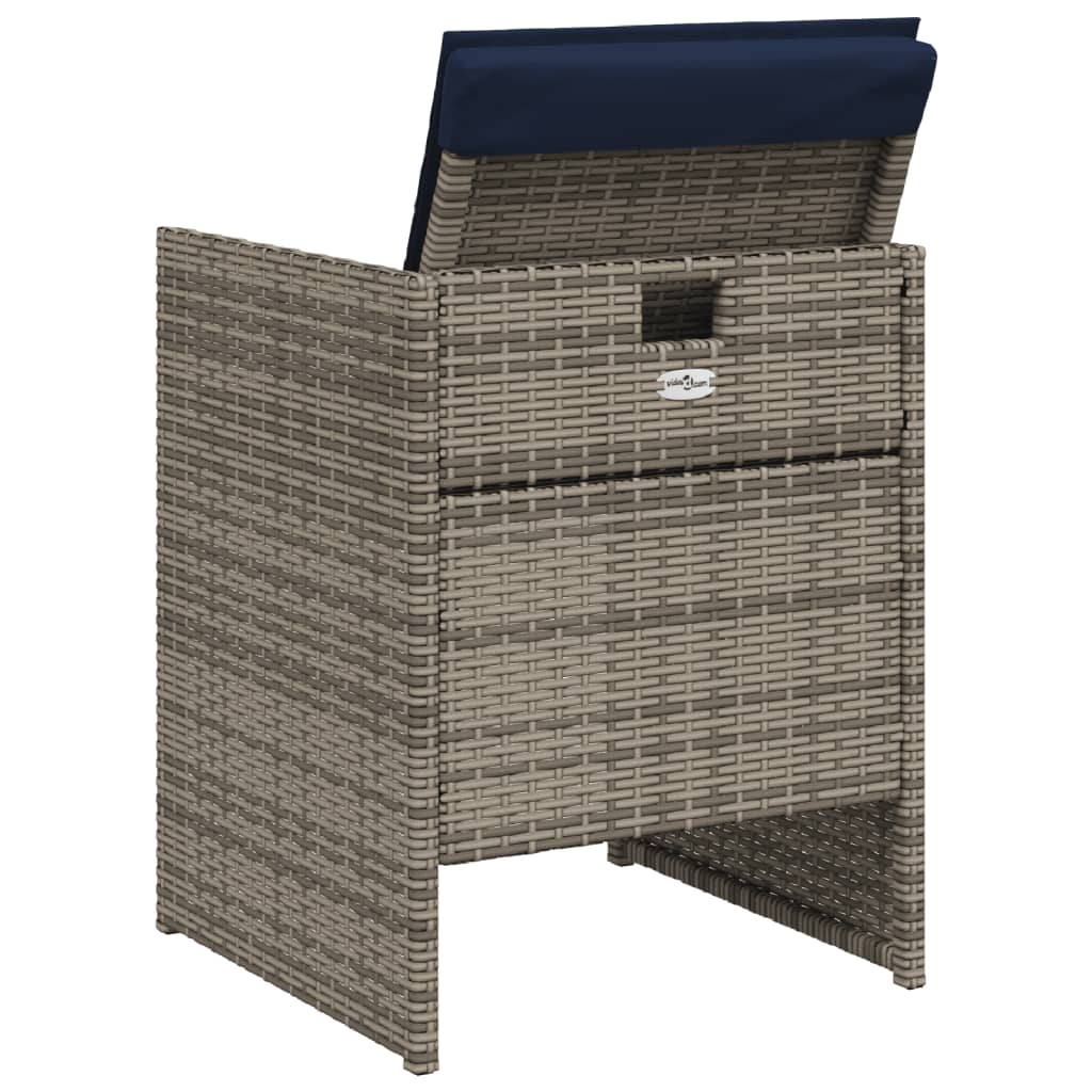 Sedie da Giardino con Cuscini 4pz Grigio in Polyrattan - homemem39