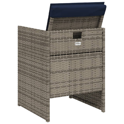 Sedie da Giardino con Cuscini 4pz Grigio in Polyrattan - homemem39