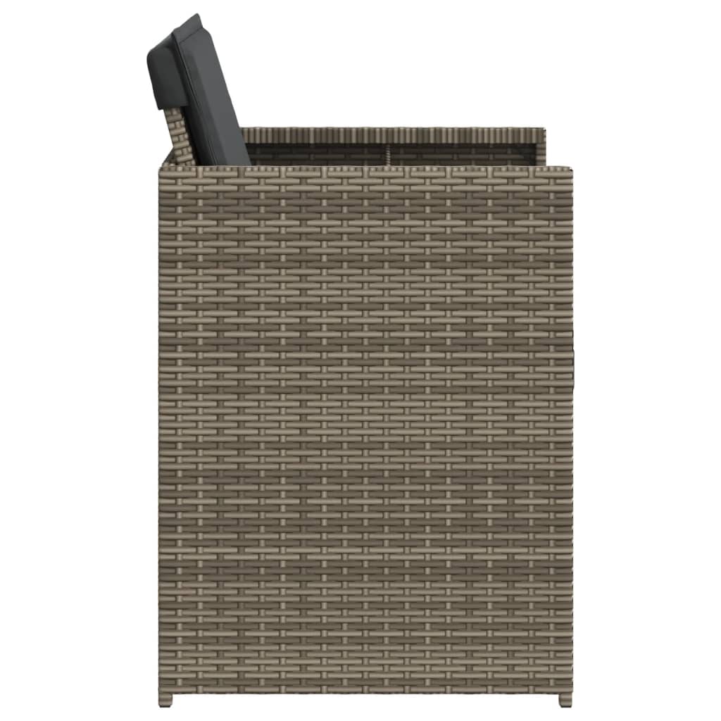 Sedie da Giardino con Cuscini 4pz Grigio in Polyrattan - homemem39