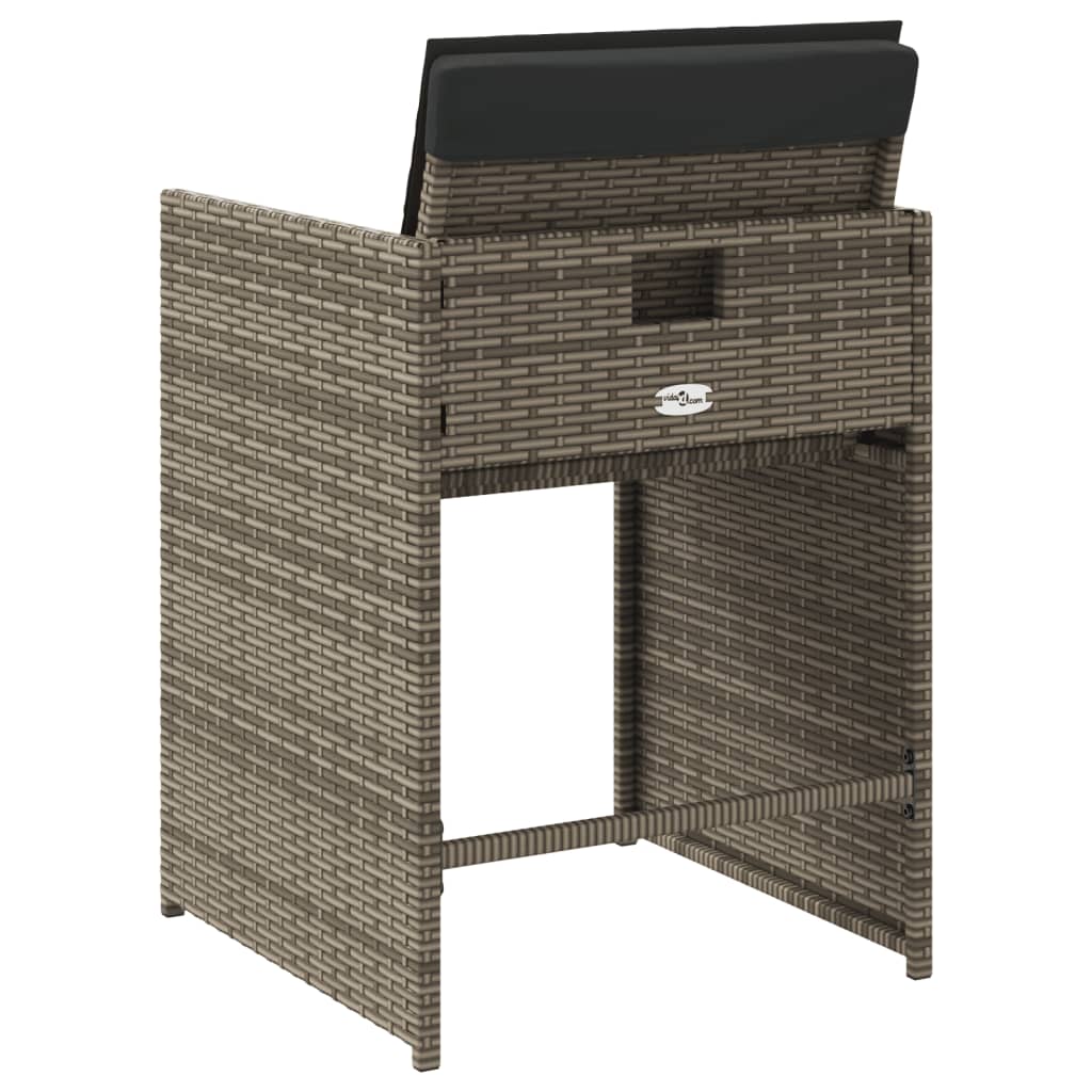 Sedie da Giardino con Cuscini 4pz Grigio in Polyrattan - homemem39