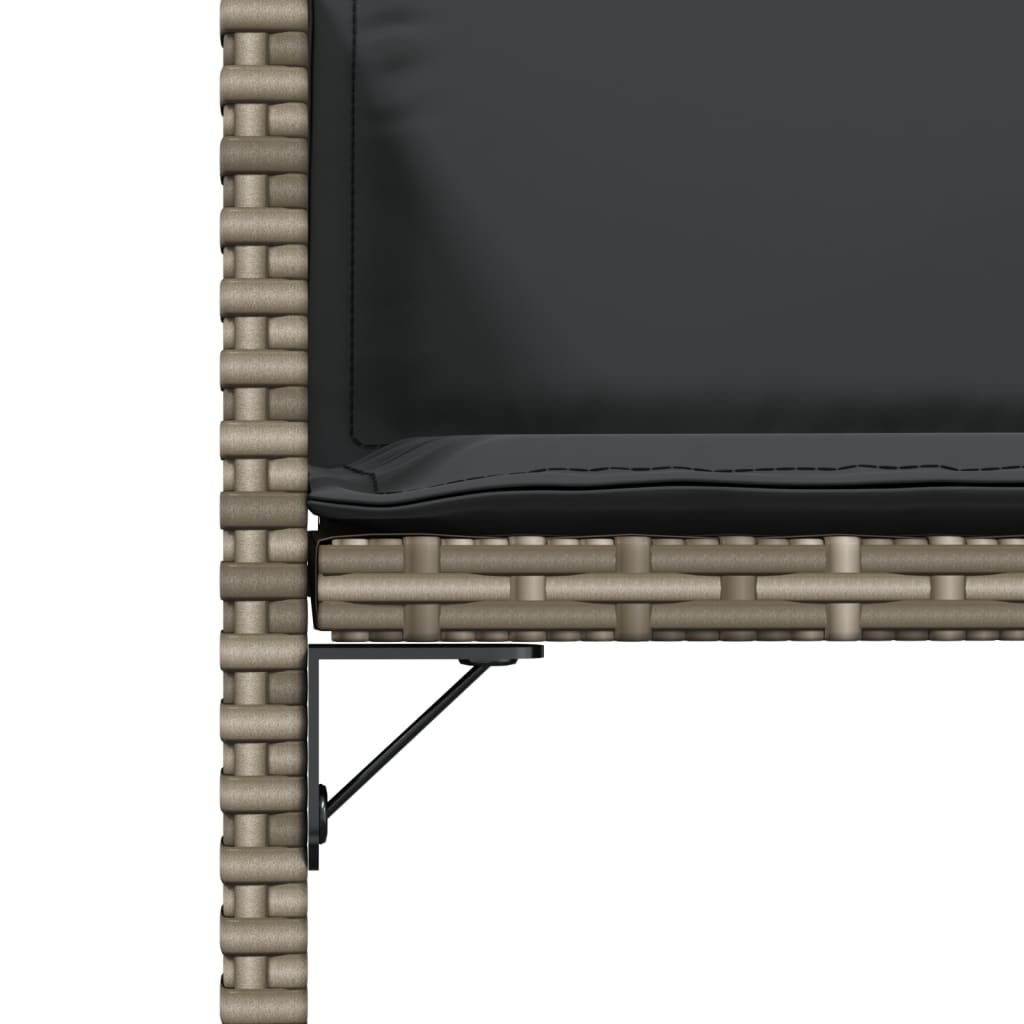 Sedie da Giardino con Cuscini 4pz Grigio in Polyrattan - homemem39