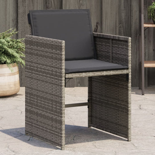 Sedie da Giardino con Cuscini 4pz Grigio in Polyrattan - homemem39