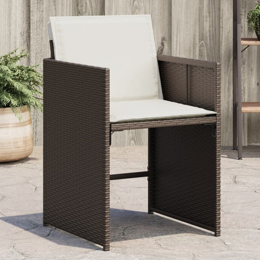Sedie da Giardino con Cuscini 4 pz Marroni in Polyrattan - homemem39