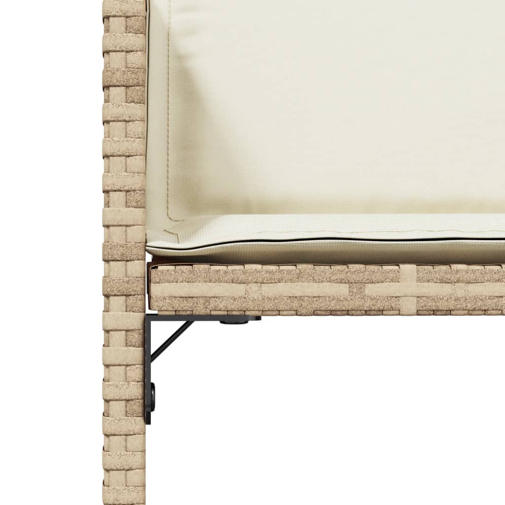 Sedie da Giardino con Cuscini 4 pz Beige in Polyrattan