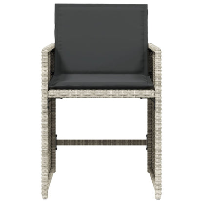 Sedie da Giardino con Cuscini 4 pz Grigio Chiaro in Polyrattan - homemem39