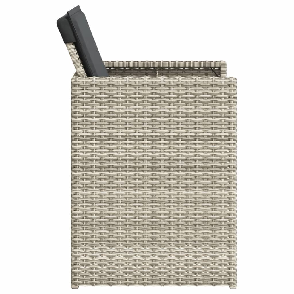 Sedie da Giardino con Cuscini 4 pz Grigio Chiaro in Polyrattan - homemem39