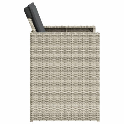 Sedie da Giardino con Cuscini 4 pz Grigio Chiaro in Polyrattan - homemem39