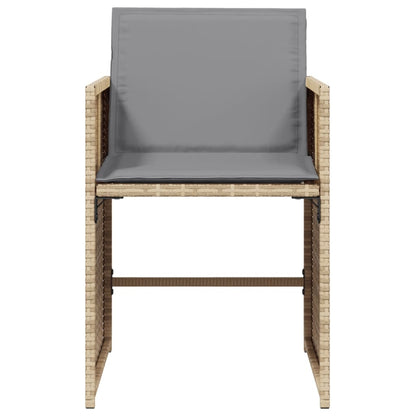 Sedie da Giardino con Cuscini 4 pz Beige Misto in Polyrattan - homemem39