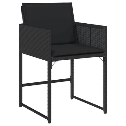 Garden Chairs with Cushions 4 pcs Black in Polyrattan