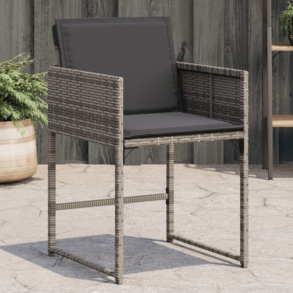 Garden Chairs with Cushions 4pcs Gray in Polyrattan